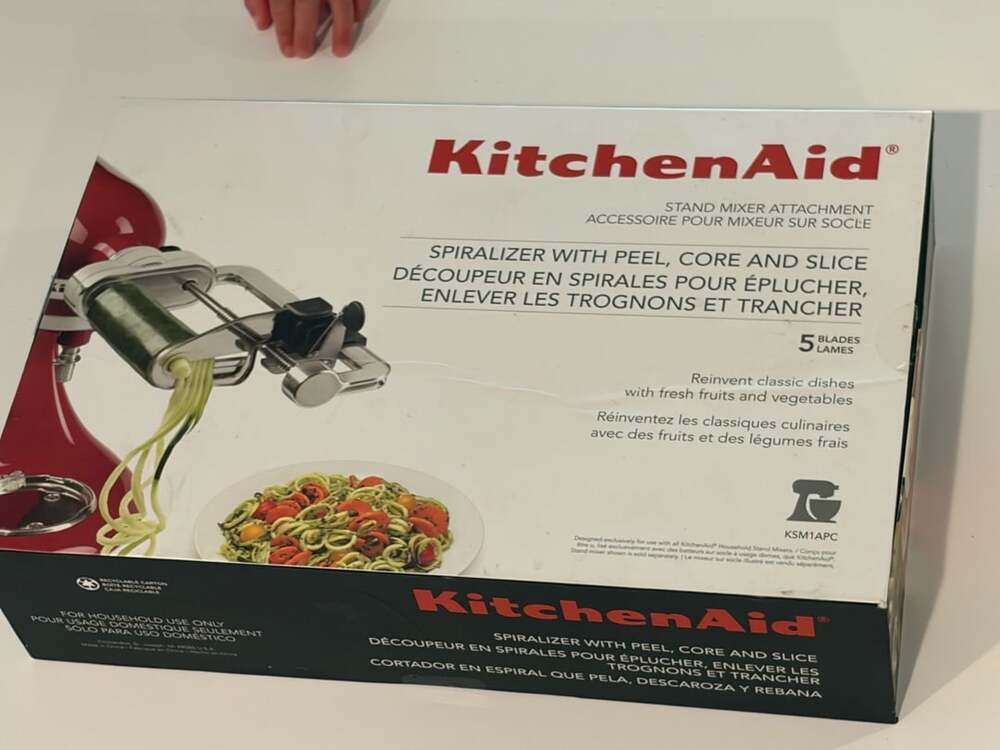 KitchenAid KSM1APC Spiralizer Attachment 5 Blade Peel Core Slice New Open Box